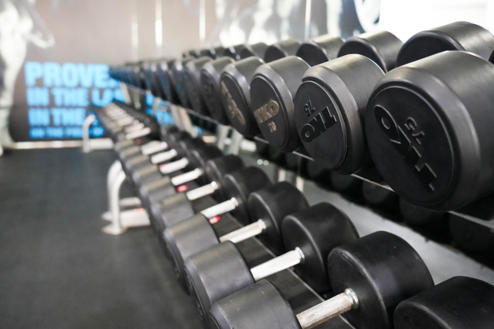Moevenpick Grand Al Bustan Hotel Dubai Exterior foto Dumbbells on a rack